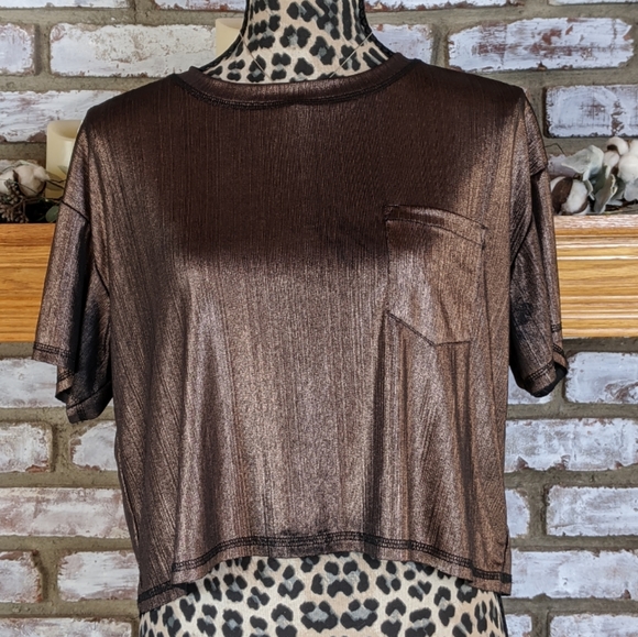 Wild Fable Bronze Copper Cropped Slinky Top - XS - Picture 6 of 7